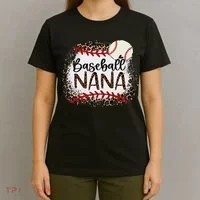 Baseball Nana Leopard Baseball Nana T-Shirt thumb 4