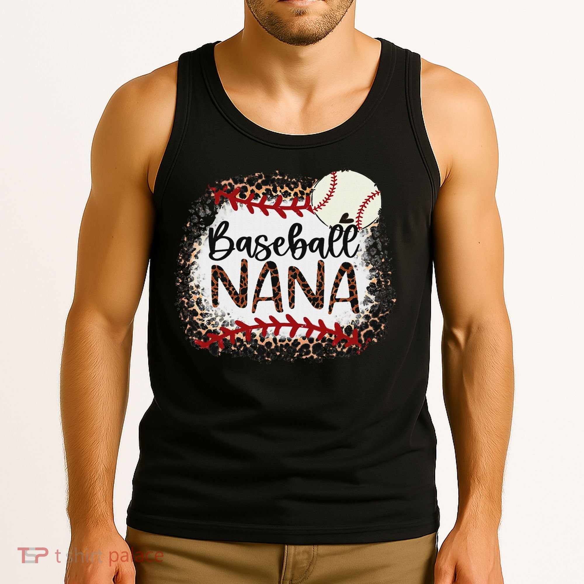 Baseball Nana Leopard Baseball Nana Tank Top