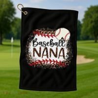 Baseball Nana Leopard Baseball Nana Golf Towel thumb 1