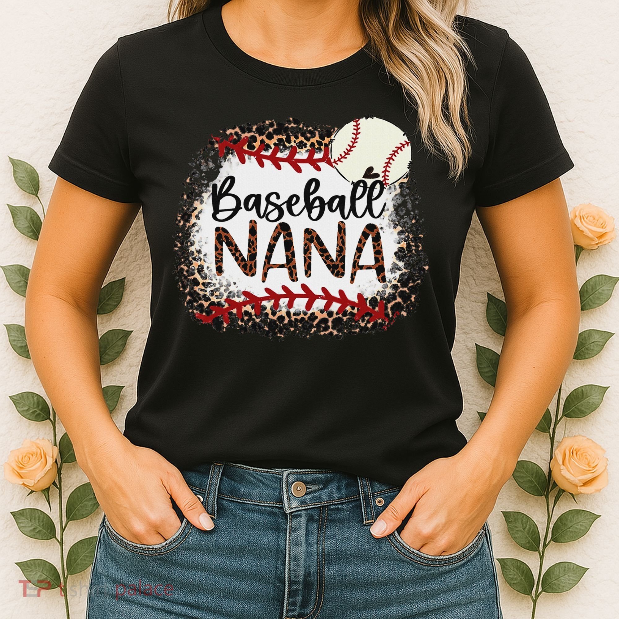 Baseball Nana Leopard Baseball Nana Women's T-Shirt