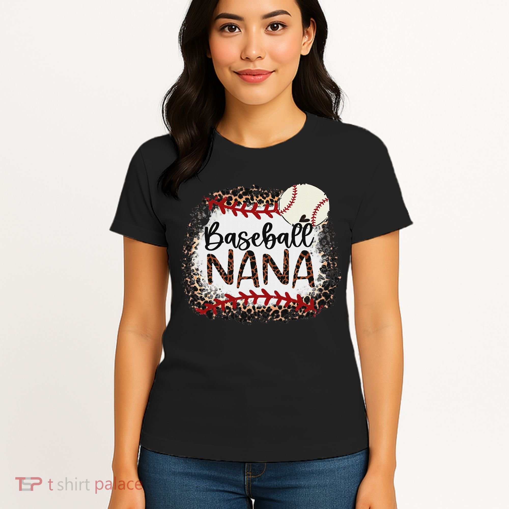 Baseball Nana Leopard Baseball Nana Women's T-Shirt