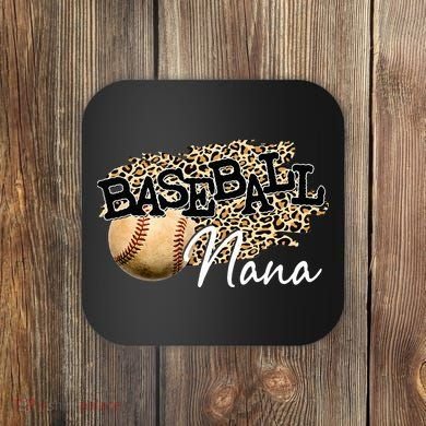 Baseball Nana Leopard Mother's Day Coaster