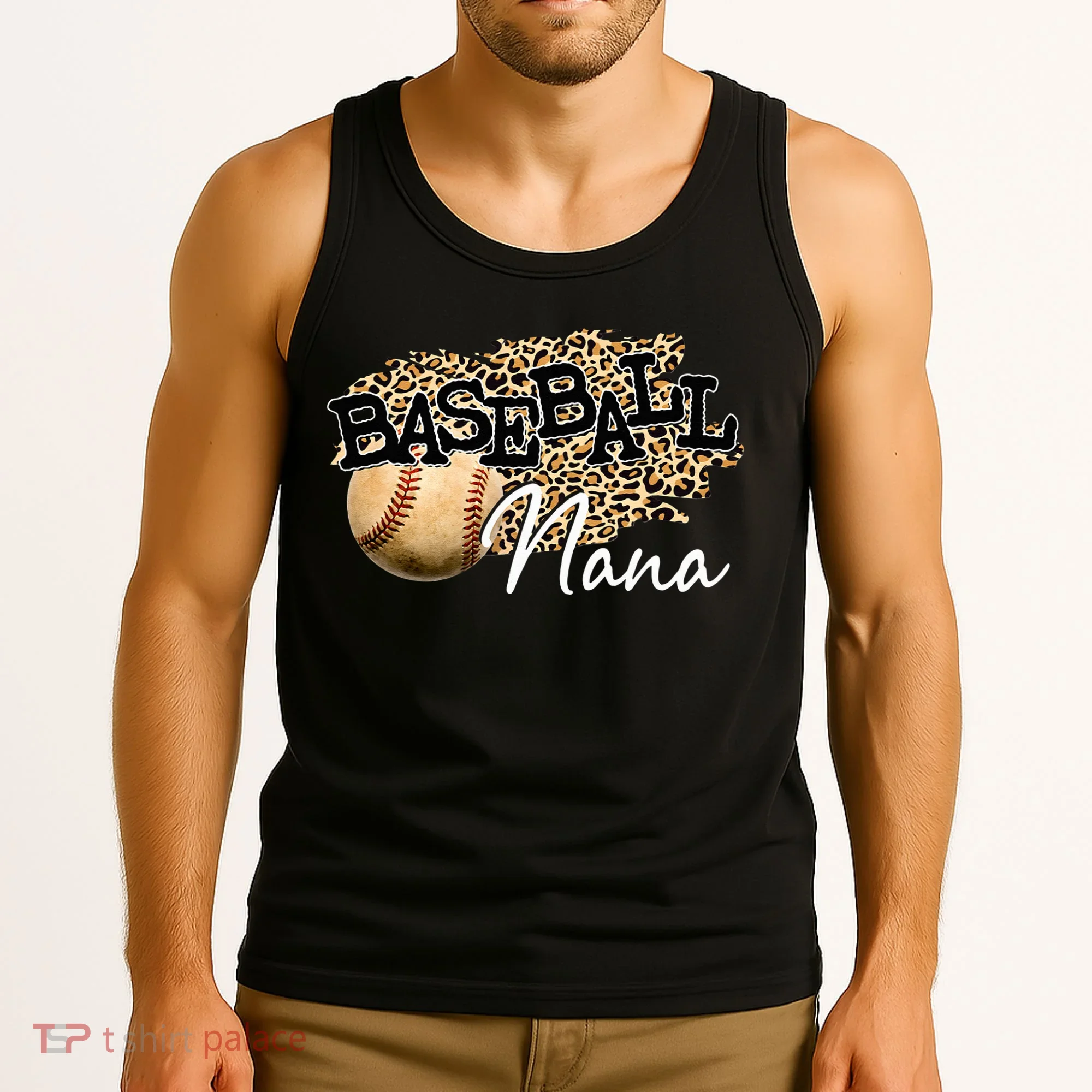 Baseball Nana Leopard Mother's Day Tank Top