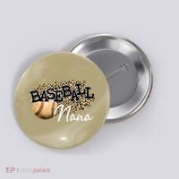 Baseball Nana Leopard Mother's Day Button thumb 0