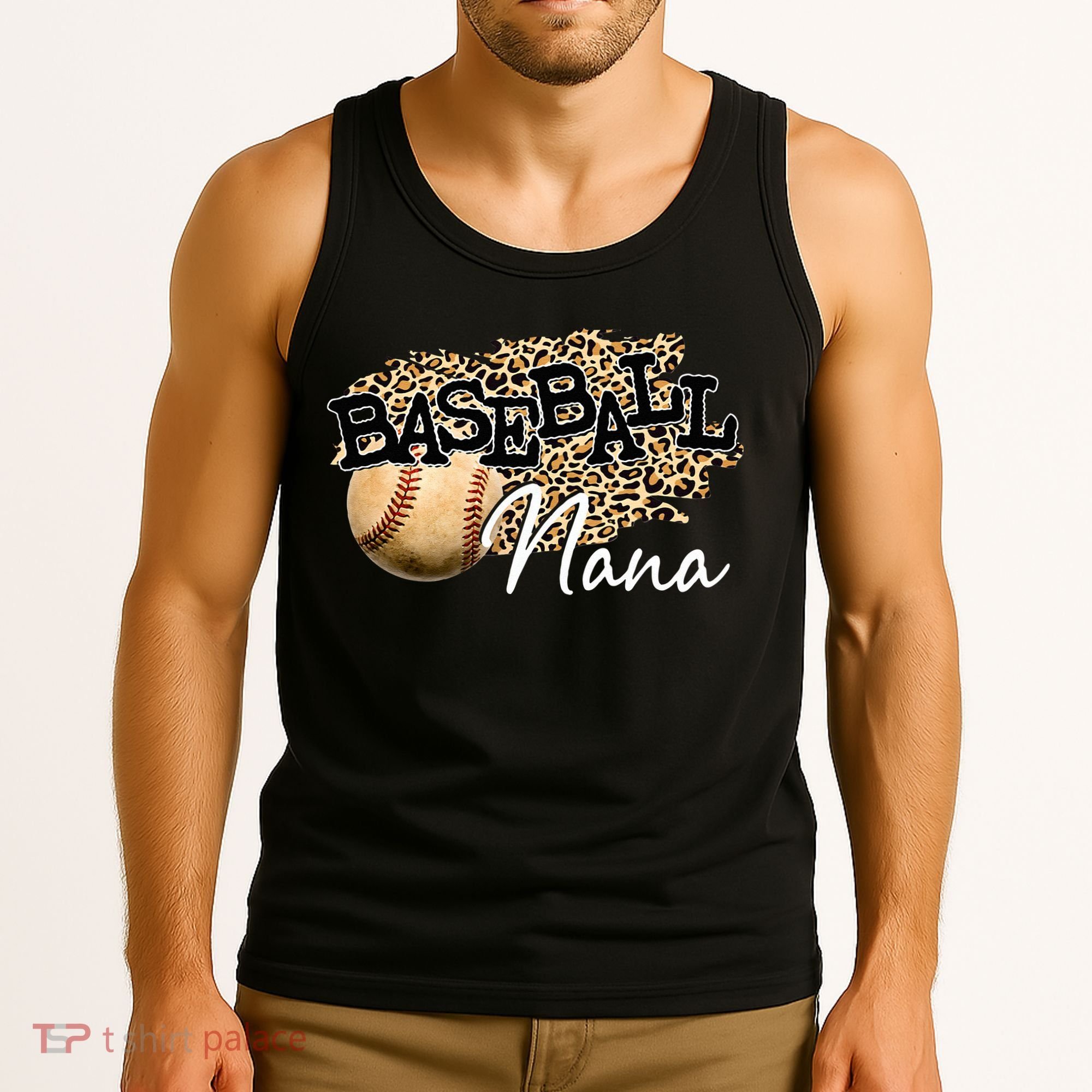 Baseball Nana Leopard Mother's Day Tank Top