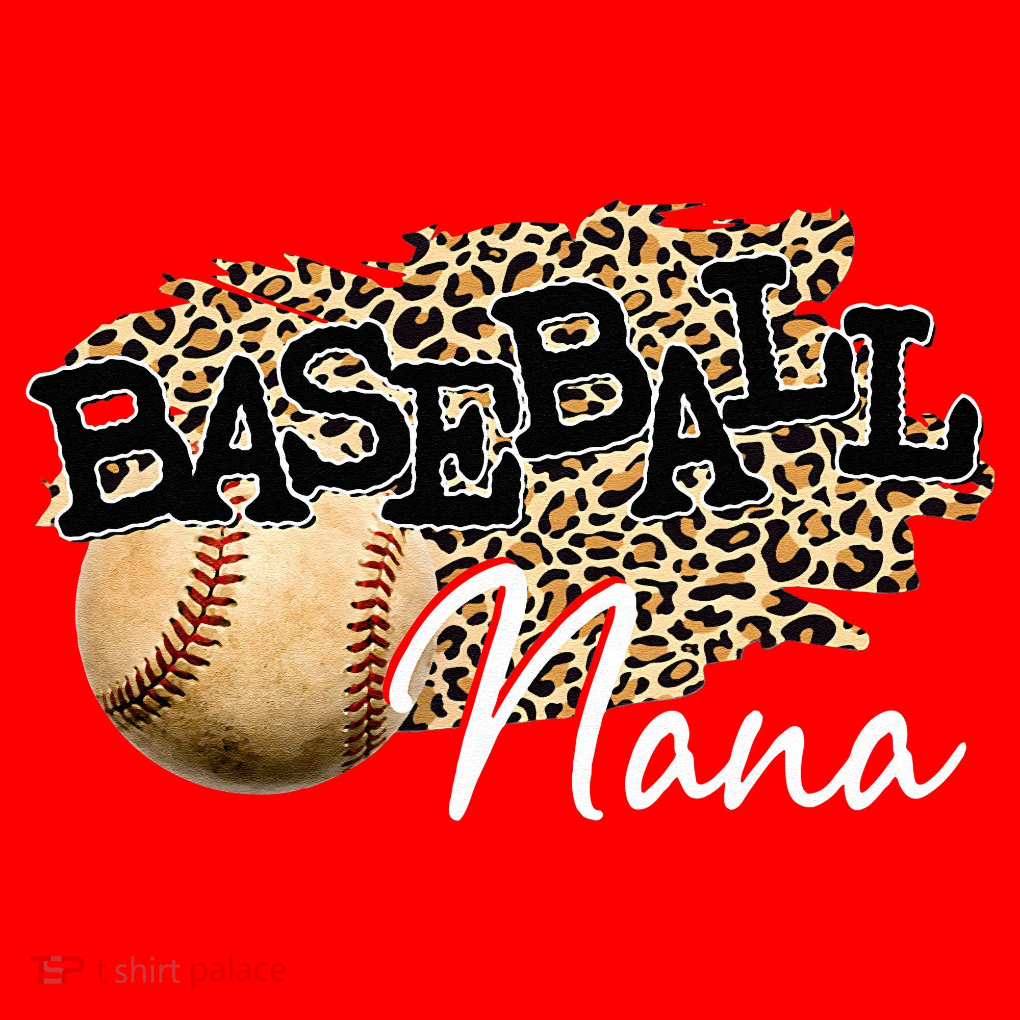 Baseball Nana Leopard Mother's Day Santa Hat