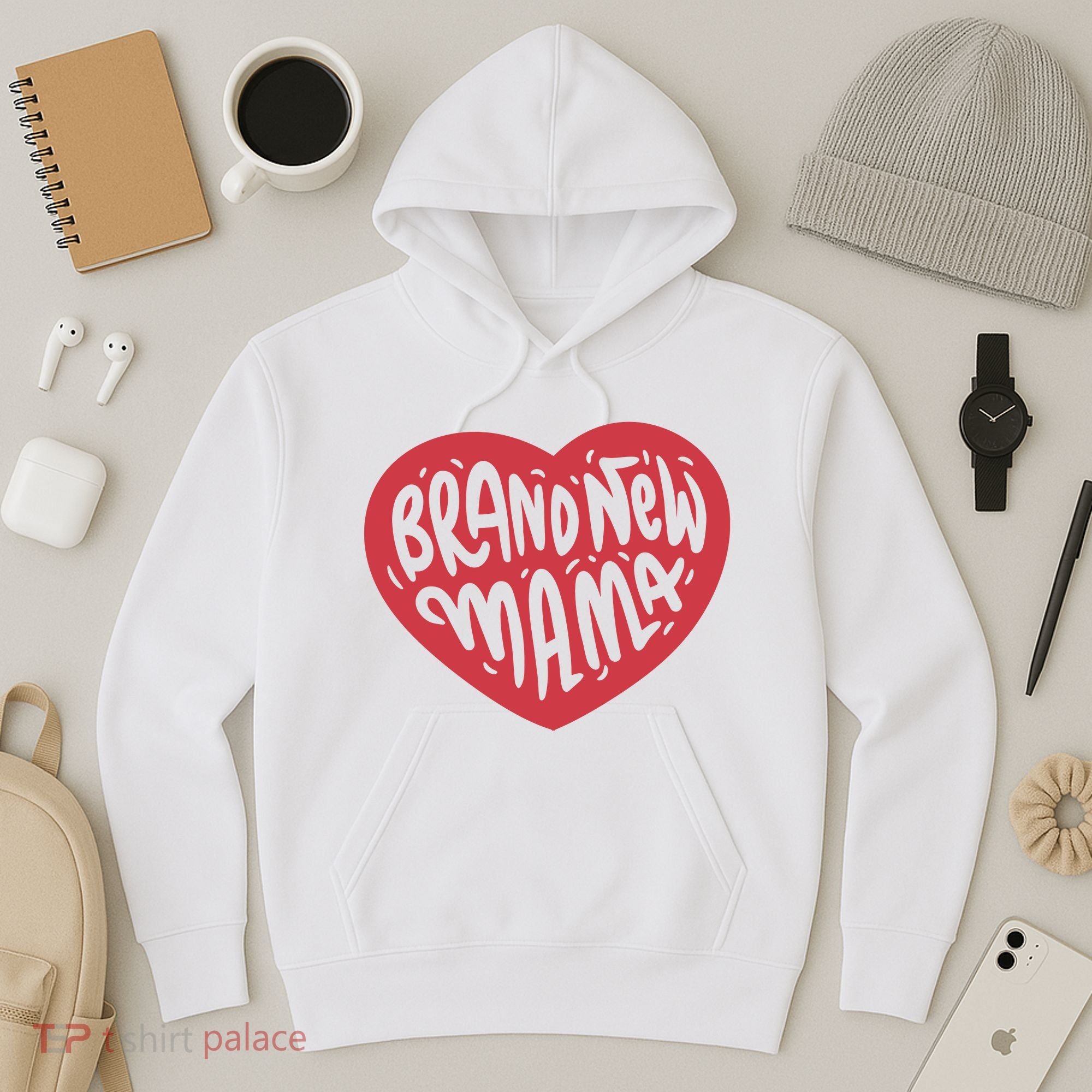 Brand New Mama Heart Gift Hoodie
