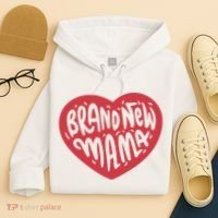 Brand New Mama Heart Gift Hoodie thumb 4