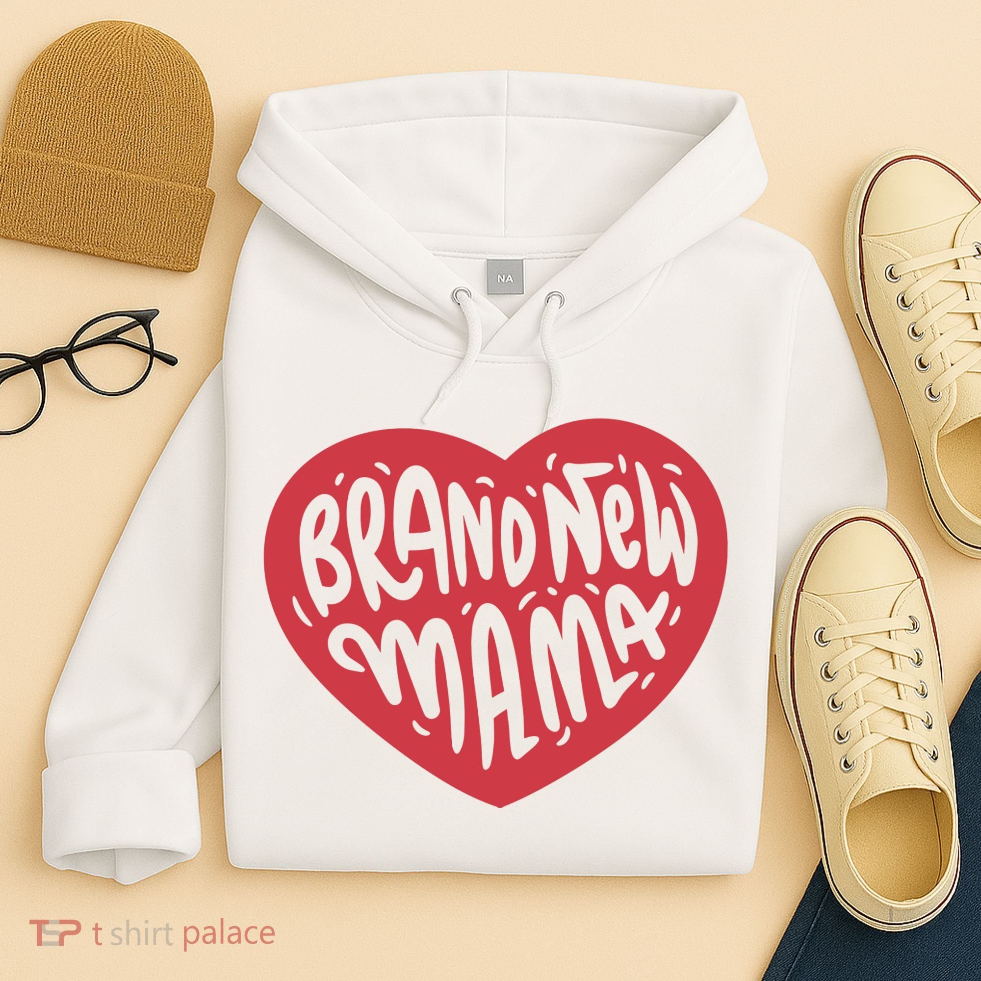 Brand New Mama Heart Gift Hoodie