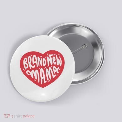 Brand New Mama Heart Gift Button