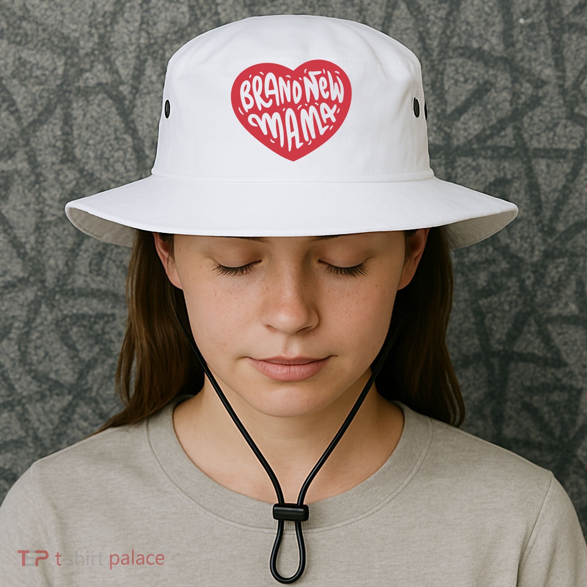 Brand New Mama Heart Gift Bucket Hat