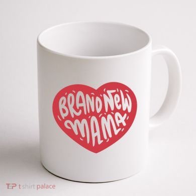 Brand New Mama Heart Gift Coffee Mug back