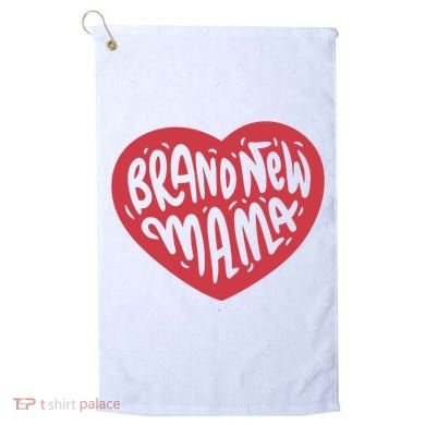 Brand New Mama Heart Gift Golf Towel