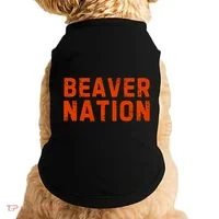 Beaver Nation Orange Distressed Font Doggie Tank thumb 0