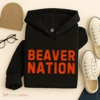Beaver Nation Orange Distressed Font Hoodie thumb 4