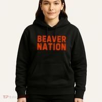 Beaver Nation Orange Distressed Font Hoodie thumb 5