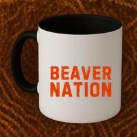 Beaver Nation Orange Distressed Font Coffee Mug thumb 2