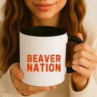 Beaver Nation Orange Distressed Font Coffee Mug thumb 3