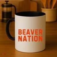 Beaver Nation Orange Distressed Font Coffee Mug thumb 4