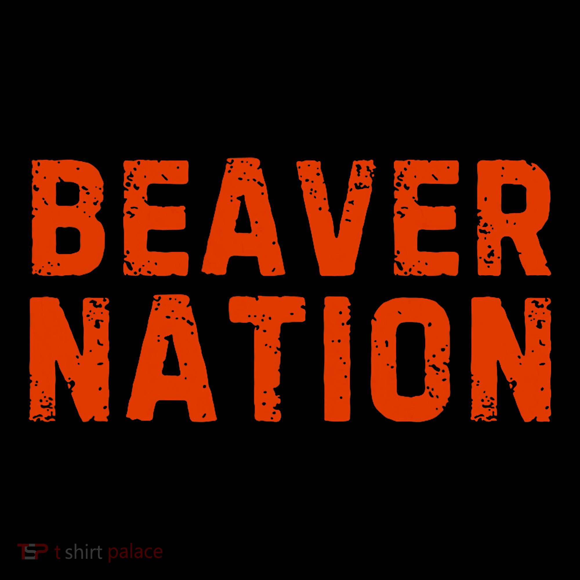 Beaver Nation Orange Distressed Font Coffee Mug