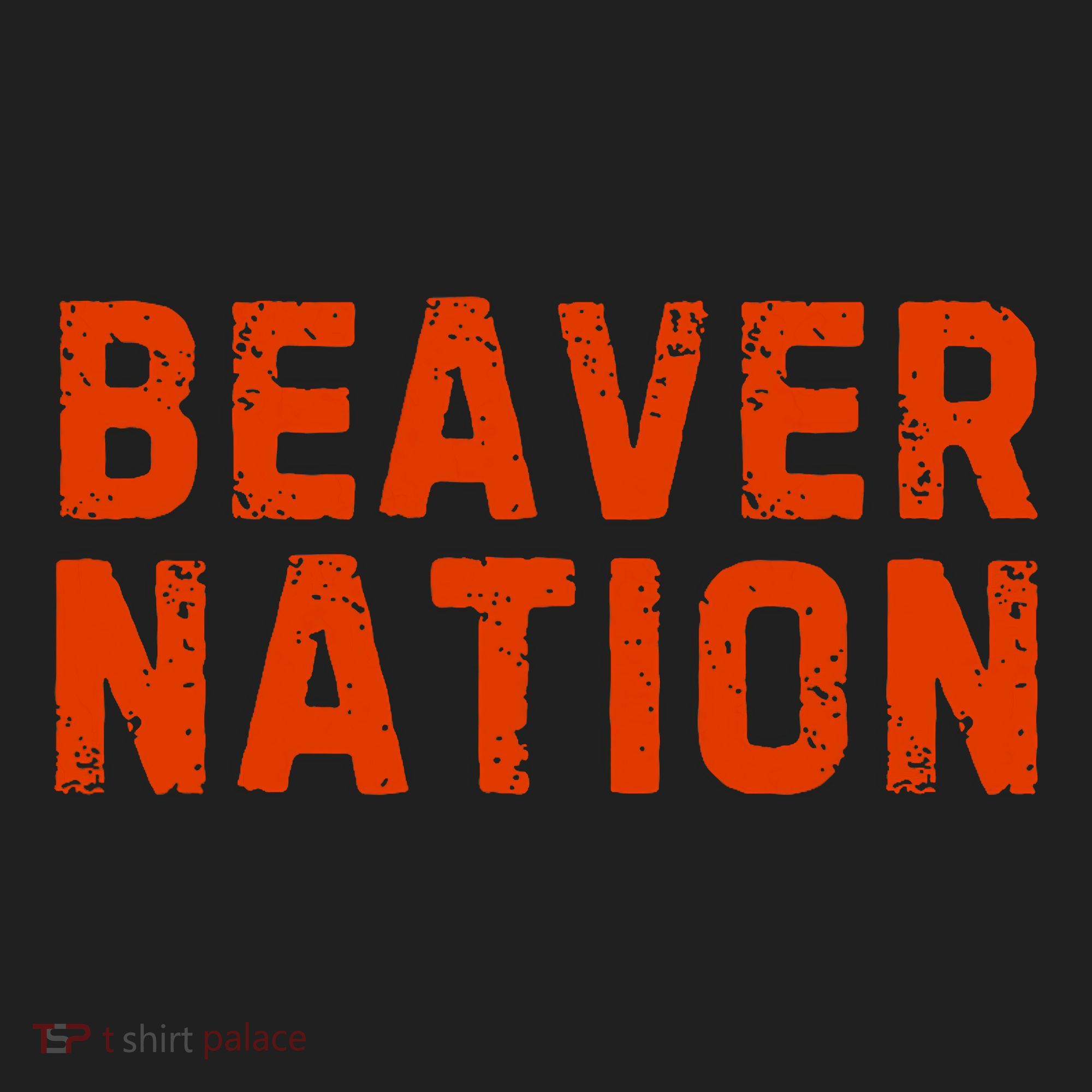 Beaver Nation Orange Distressed Font Beanie