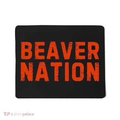 Beaver Nation Orange Distressed Font Mousepad