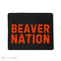 Beaver Nation Orange Distressed Font Mousepad thumb 0