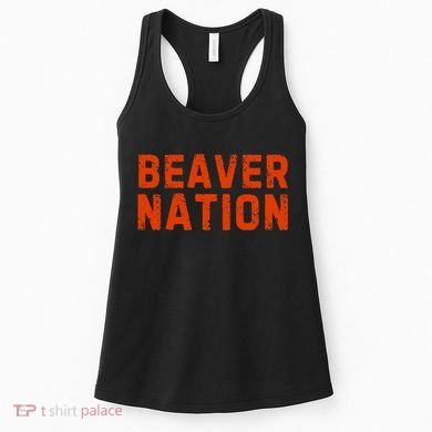 Beaver Nation Orange Distressed Font Women's Tank Top