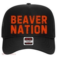 Beaver Nation Orange Distressed Font Hat thumb 0