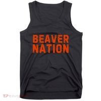 Beaver Nation Orange Distressed Font Tank Top thumb 0