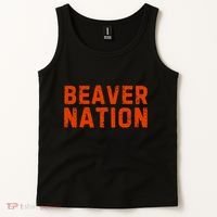 Beaver Nation Orange Distressed Font Tank Top thumb 2