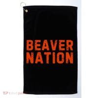 Beaver Nation Orange Distressed Font Golf Towel thumb 0