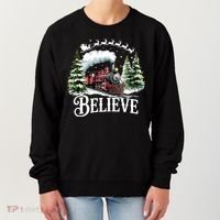 Believe North Pole Train Christmas Festive Women's Sweatshirt thumb 0