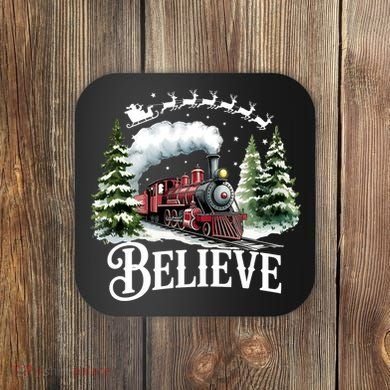 Believe North Pole Train Christmas Festive Coaster