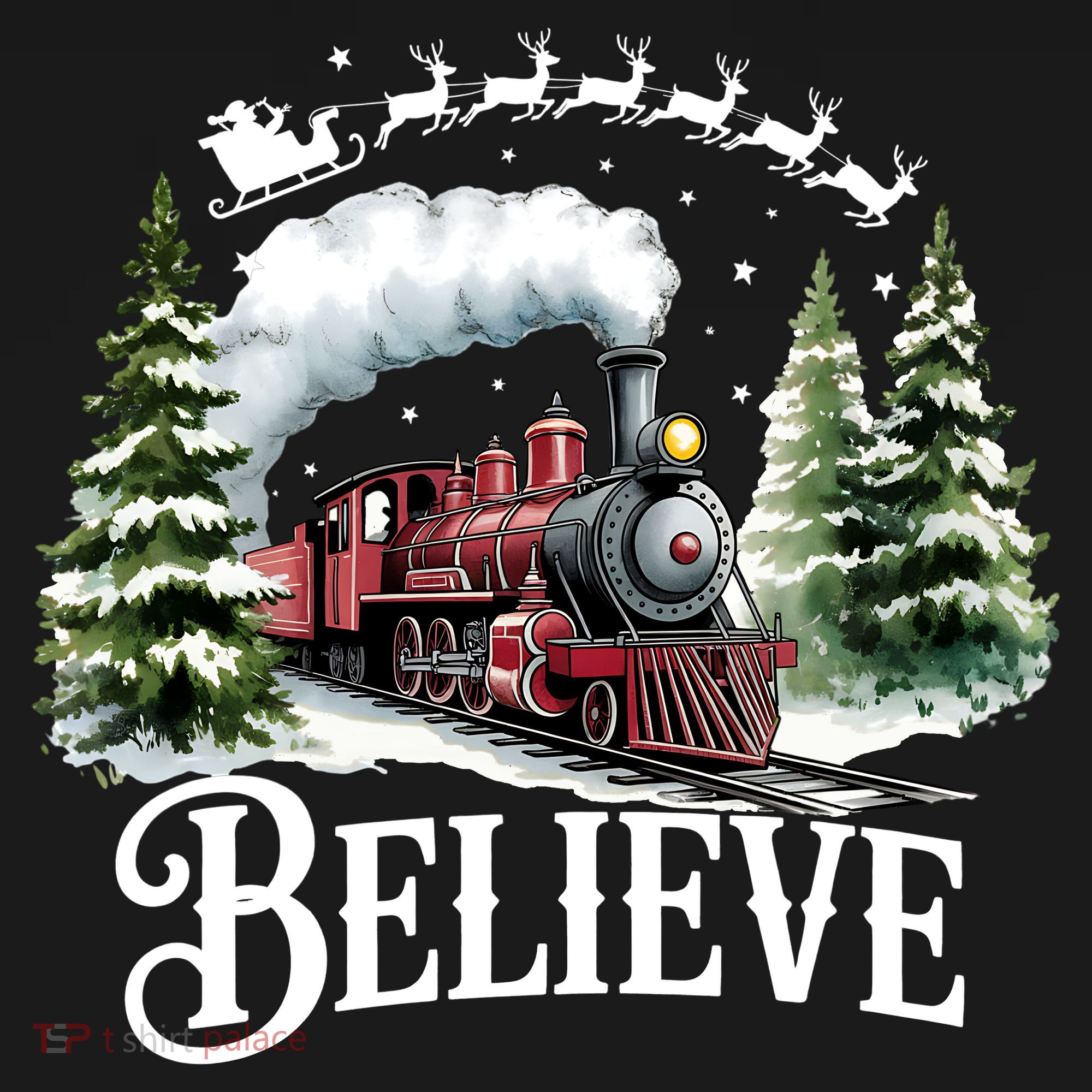 Believe North Pole Train Christmas Festive Coaster