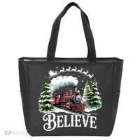 Believe North Pole Train Christmas Festive Tote Bag thumb 0