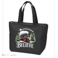 Believe North Pole Train Christmas Festive Tote Bag thumb 3