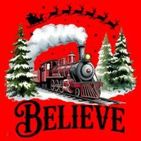 Believe North Pole Train Christmas Festive Santa Hat thumb 1