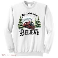 Believe North Pole Train Christmas Festive Sweatshirt thumb 0