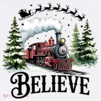 Believe North Pole Train Christmas Festive Mousepad thumb 1