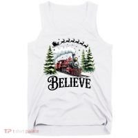 Believe North Pole Train Christmas Festive Tank Top thumb 0