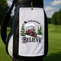 Believe North Pole Train Christmas Festive Golf Towel thumb 2