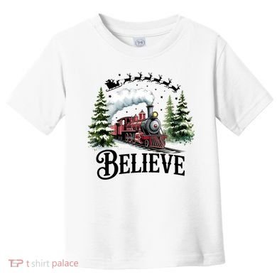 Believe North Pole Train Christmas Festive Toddler T-Shirt