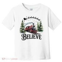 Believe North Pole Train Christmas Festive Toddler T-Shirt thumb 0