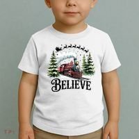 Believe North Pole Train Christmas Festive Toddler T-Shirt thumb 2