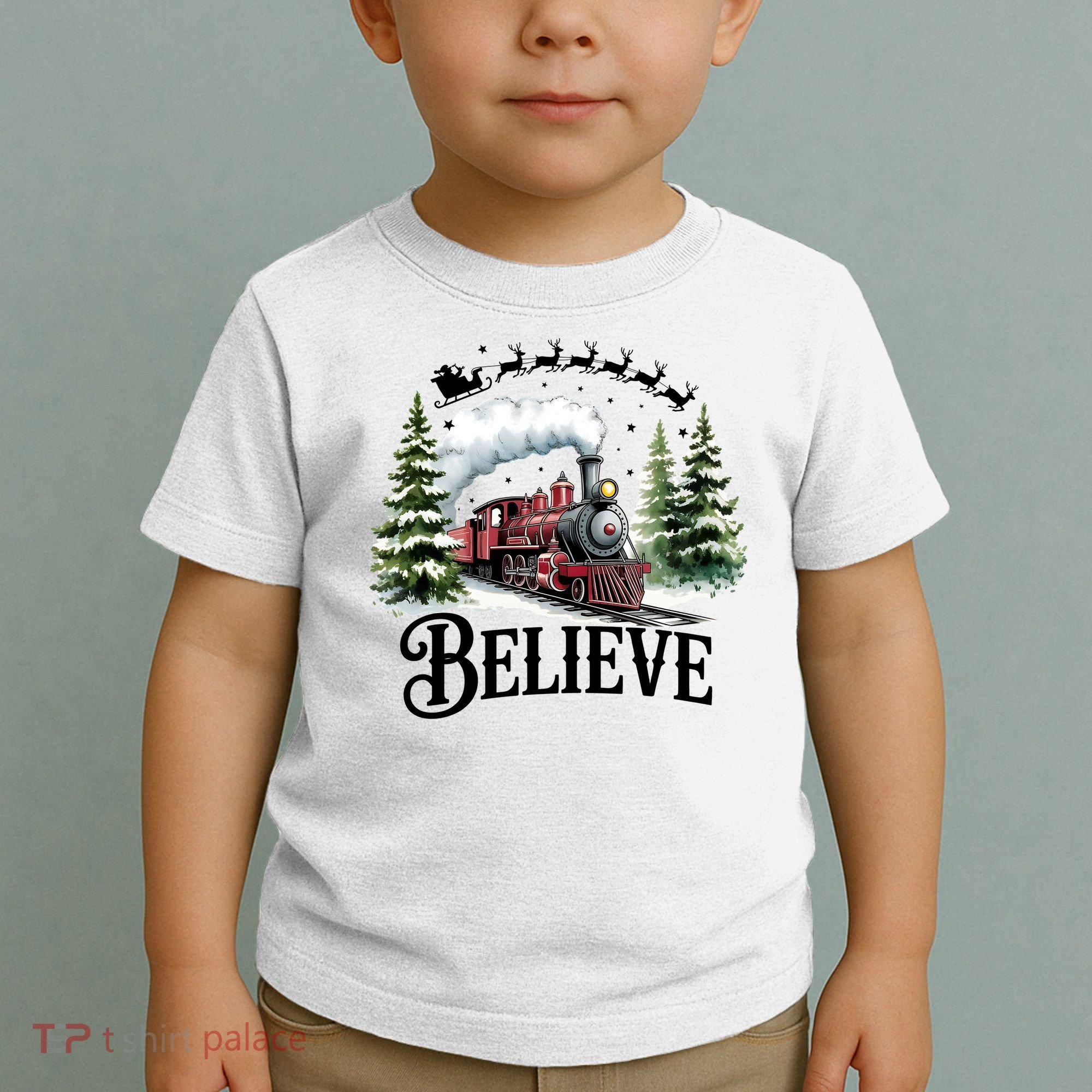 Believe North Pole Train Christmas Festive Toddler T-Shirt