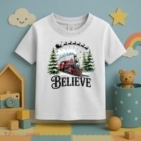 Believe North Pole Train Christmas Festive Toddler T-Shirt thumb 3