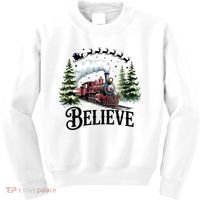 Believe North Pole Train Christmas Festive Kids Sweatshirt thumb 0