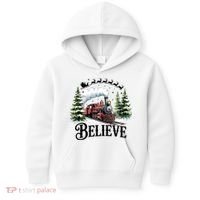 Believe North Pole Train Christmas Festive Kids Hoodie thumb 0