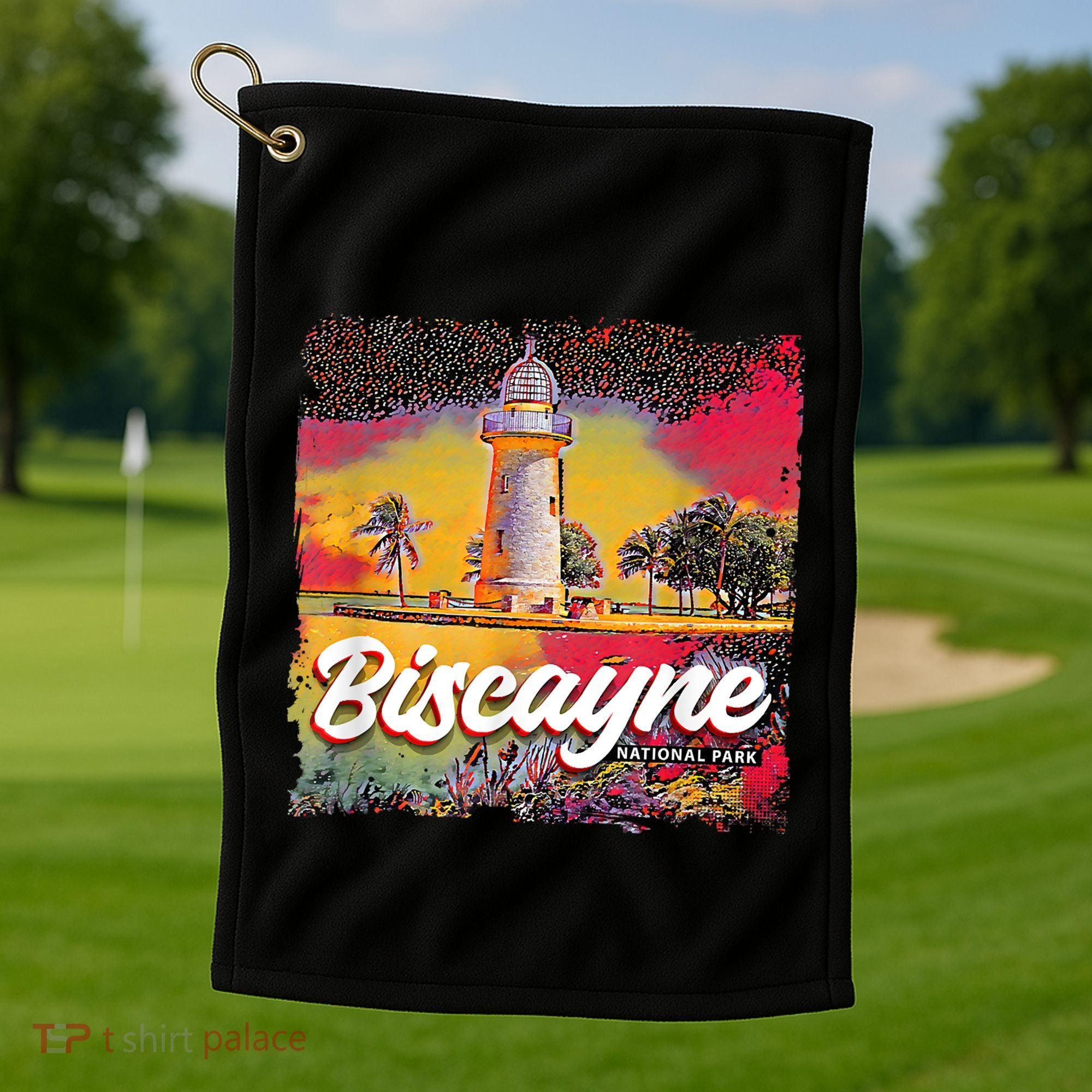 Biscayne National Park Boca Chita Lighthouse Souvenir Golf Towel